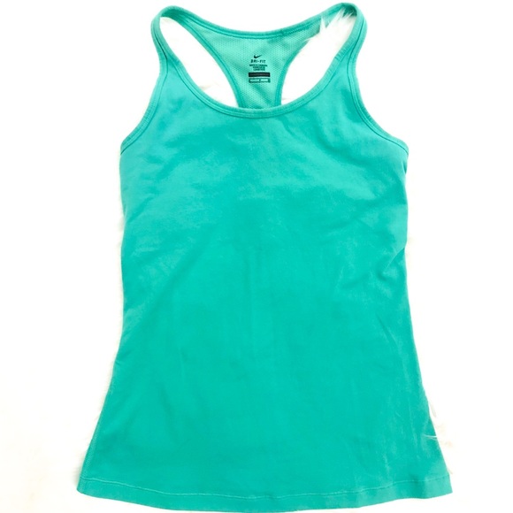 Nike Dri-Fit Dark Seafoam Green Racerback Tank Top - Picture 1 of 10
